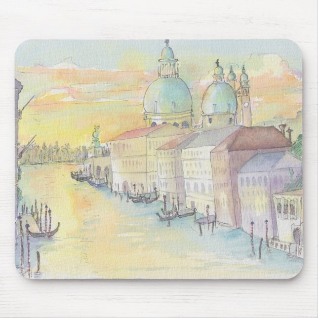 Mousepad Watercolor Sketch "Venice Italy" (Front)
