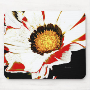 Mousepad White Red Flower