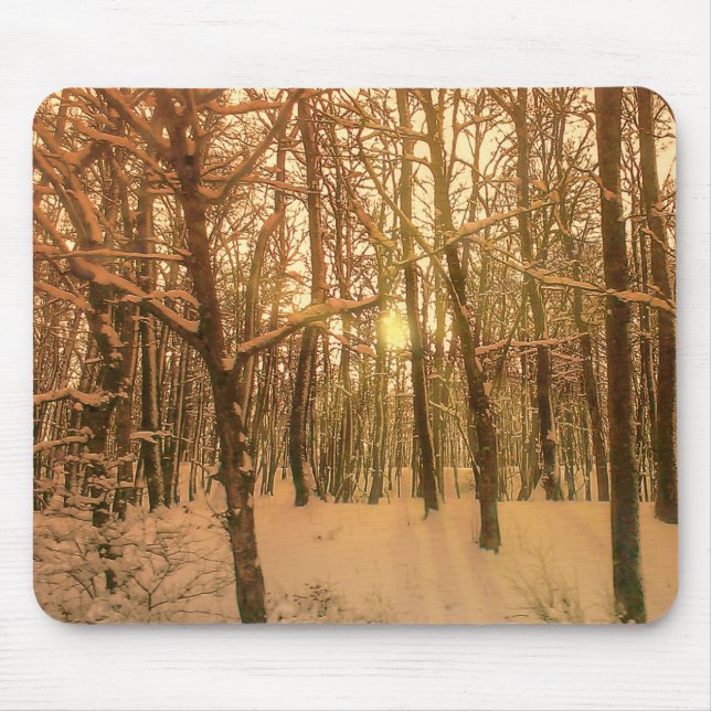 Mousepad Winter Forest Snow And Light (Front)