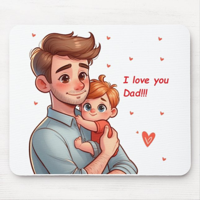 Mousepad with dedication for dad. (Front)