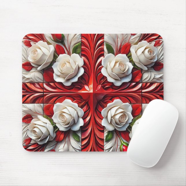 Mousepad with English Roses Design (With Mouse)