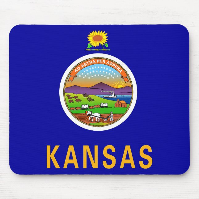 Mousepad with Flag of Kansas State - USA (Front)