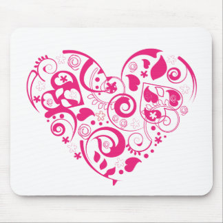 Mousepad  with red decorative heart