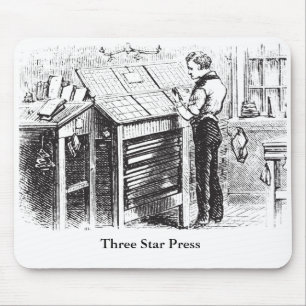 Mousepad with vintage image of typesetter