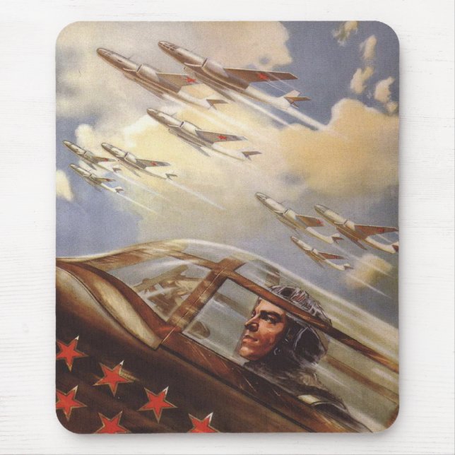 Mousepad with Vintage USSR Air Force Propaganda (Front)