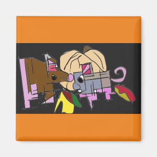 Mouses and pumpkin magnet