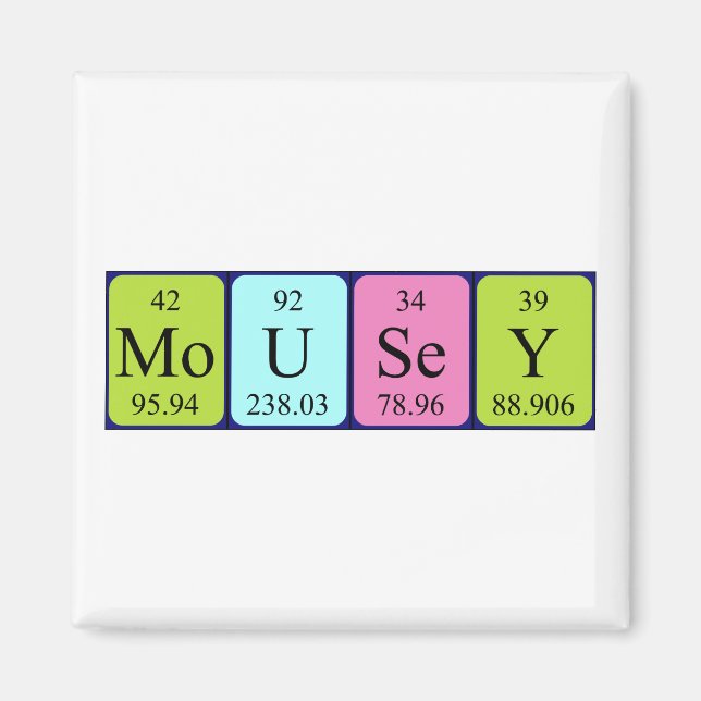 Mousey periodic table name magnet (Front)