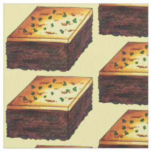 Moussaka Greek Mediterranean Food Eggplant Potato Fabric