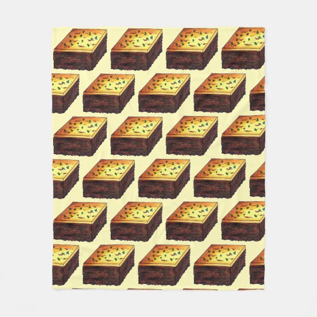 Moussaka Greek Mediterranean Food Eggplant Potato Fleece Blanket (Front)
