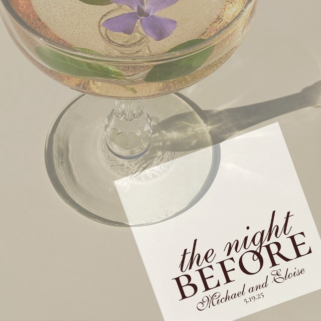 Mousse Brown The Night Before Wedding Rehearsal Napkin (Modern Elegant Mousse Brown Wedding Suite Theme with options to personalize for your special day.)