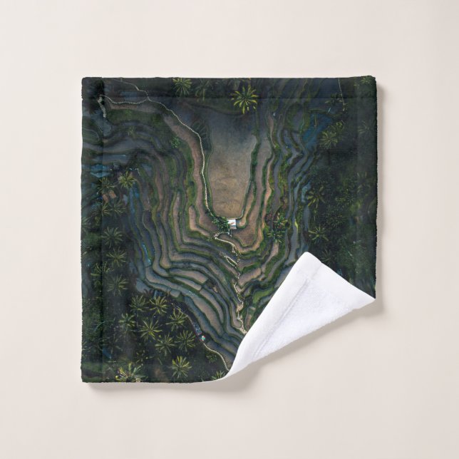 Mousse verte sur roche noire (Gant de toilette)
