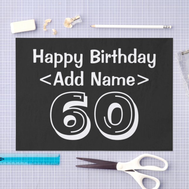 Mousseline 60e anniversaire Thème Personnalisé Tissu Papier (Artisanat)