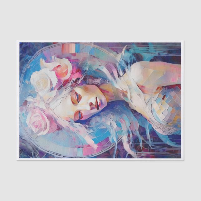 Mousseline Âme d'un ange, Pastel Papier Collage (Recto)