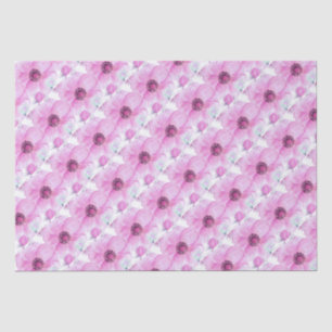 Mousseline Anémone rose botanique aquarelle papier tissu art