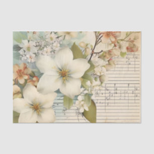 Mousseline Aquarelle Floral Vintage Inspiré Tissu Papier