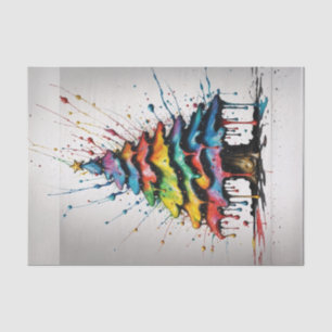 Mousseline Arbre de Noël Arbre arc-en-ciel - Papier de découp