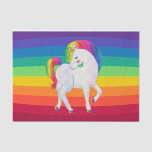 Mousseline Arc en ciel Unicorne Découpage Papier de tissus