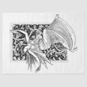 Mousseline Art Nouveau Lady 18 Découpage Tissu Papier