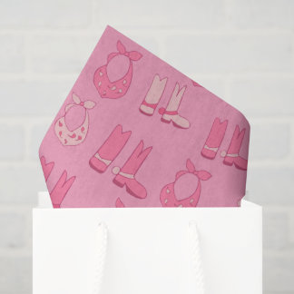 Mousseline Bandanas Bottes de Cowboy en Papier Mouchoir Rose