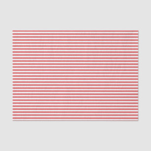 Mousseline Bandes fines rouges et blanches - Papier de tissus