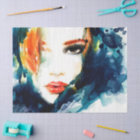 Beau Mobilier Visage Découpage Papier Tissu