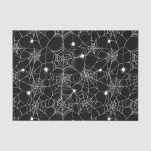 Mousseline Black Spider Web Halloween Tissu papier