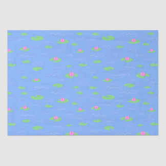 Mousseline Bleu Étang De Grenouille Avec Papier De Tissu À Pa