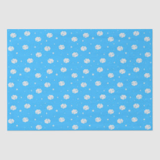 Mousseline Bleu Profond Du Ciel - Dans Le Papier Tissu Nuageu