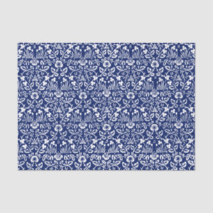 Mousseline BLEUE ET BLANC William Morris DESIGN Papier Tissu