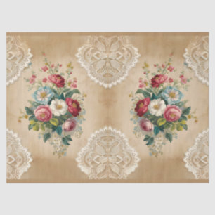 Mousseline Bouquets en miroir et papier tissu en dentelle