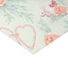 Bunny Love et Rose Watercolor Tissu Papier