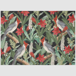 Mousseline Cardinal moderne rouge Amaryllis Collage papier de