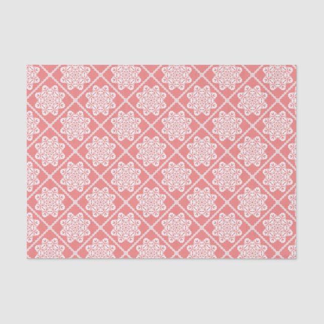 Mousseline Carreaux rouges Motif Abstrait Papier de tissus (Recto)