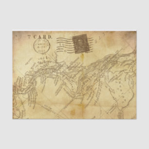 Mousseline Carte de style vintage sur papier parchemin