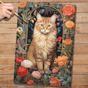 Mousseline Chat en Tapisserie 1 Papier de découpage