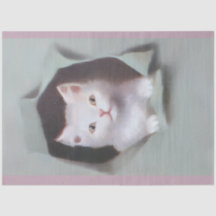 Chatons vintage faisant irruption dans du papier c