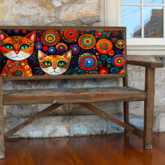 Mousseline Chats et lunes colorés Papier Tissu découpage