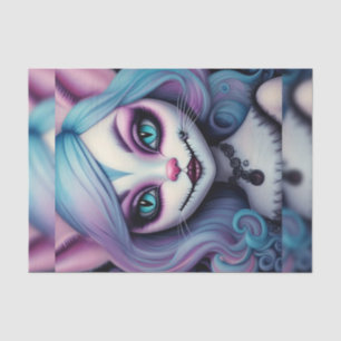 Mousseline Cheshire Cat Girl Wonderland découpage papier
