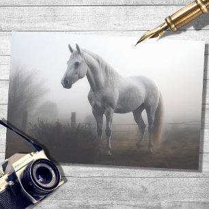 Mousseline Cheval blanc dans le papier de découpage 1 brouill