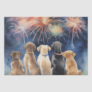 Mousseline Chiens et papier découpage Fireworks