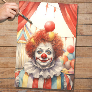 Mousseline Cirque Clown 4 papier découpage