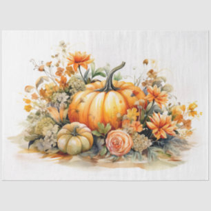 Mousseline Citrouilles et Floraux 6 Papier de découpage