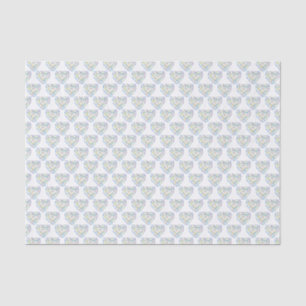 Mousseline Coeurs de diamant aquarelle art pierres papier de