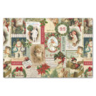 collage de Noël vintage papier de tissu de découpa