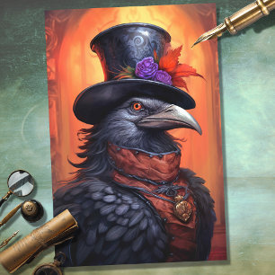 Mousseline Corbeau avec chapeau supérieur 2 découpage papier