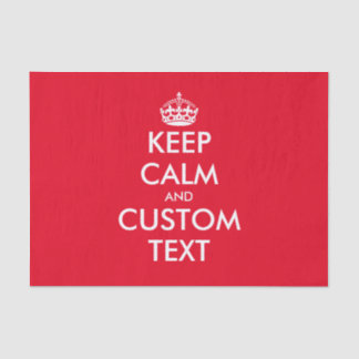 Mousseline Couleur personnalisée Garder le calme papier cadea