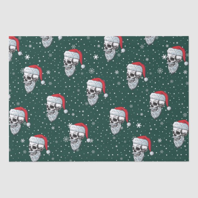 Mousseline Crâne à la barbe Papier Tissu de Noël (Recto)