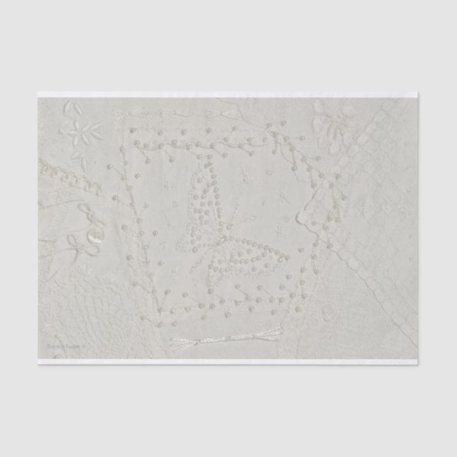 Mousseline Crazy Quilt Conception Tissu Papier brodé (Recto)