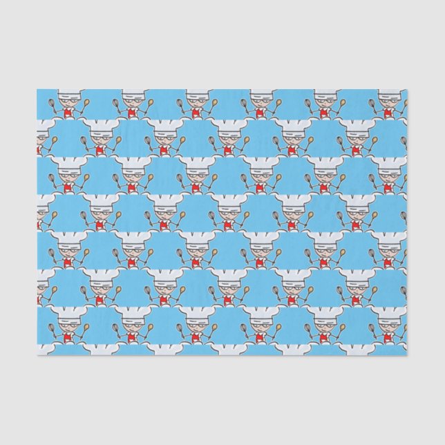 Mousseline Cute pâtisserie chef caricature cadeau papier papi (Recto)