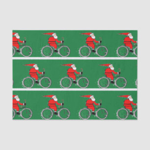 Mousseline Cyclisme Noël Vacances Biker Tissu Papier